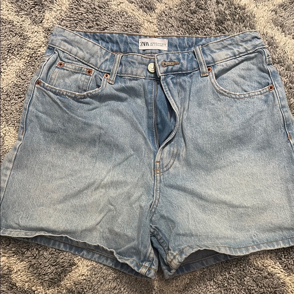 Zara Blue Jean Shorts High-Waisted